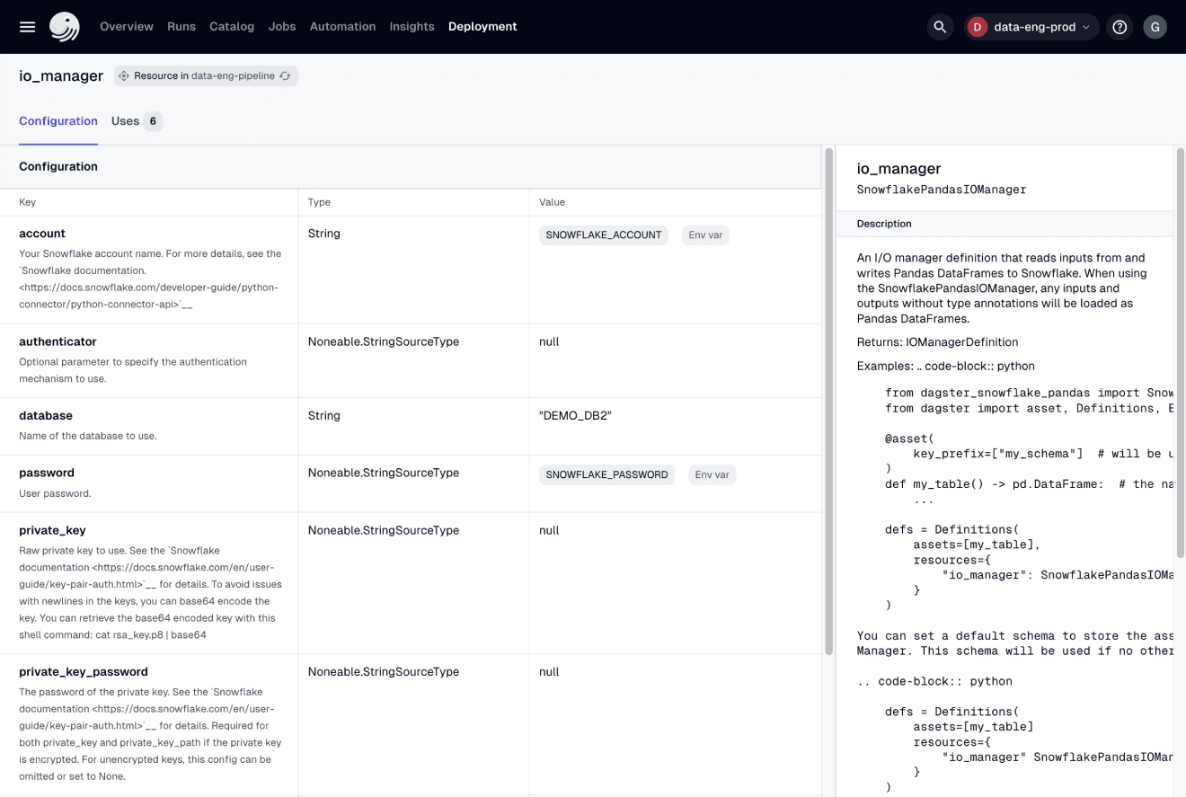 UI Resource details - Configuration tab